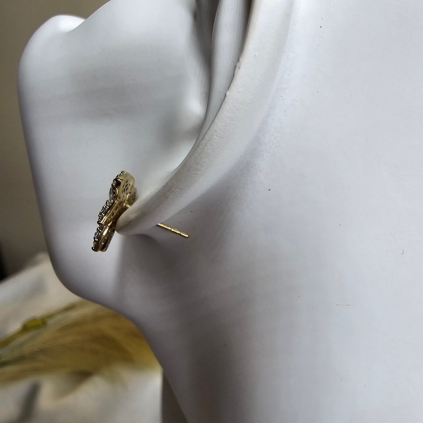 18k gold filled earrings medium size with rhinestone AR0037