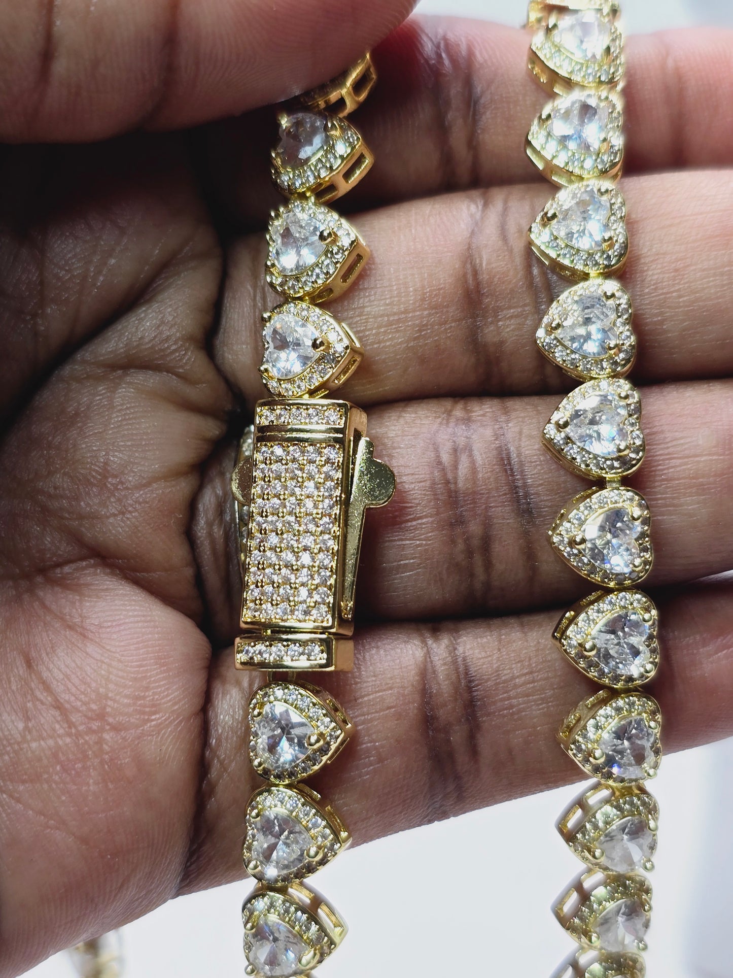 chocker set heart diamond necklace 18 in high quality - Cadena dianante en forma de corazon 18 pulgadas