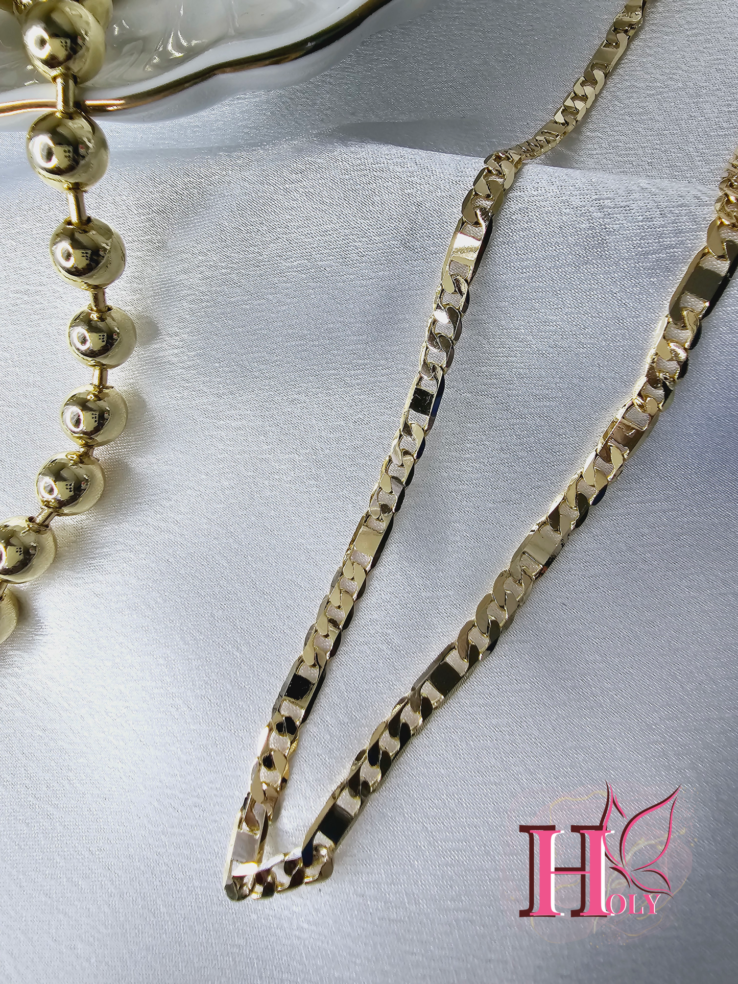 Cadena Gruesa Combinada oro laminado alta calidad CA002