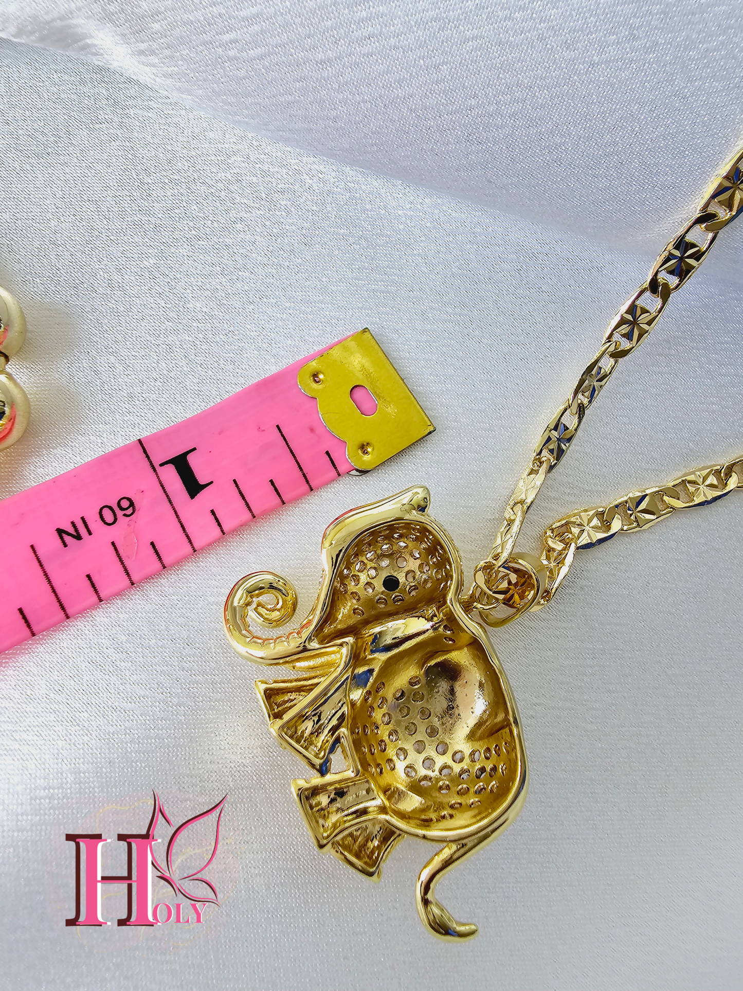 Dije Elefante con brillo incluye cadena DI0024