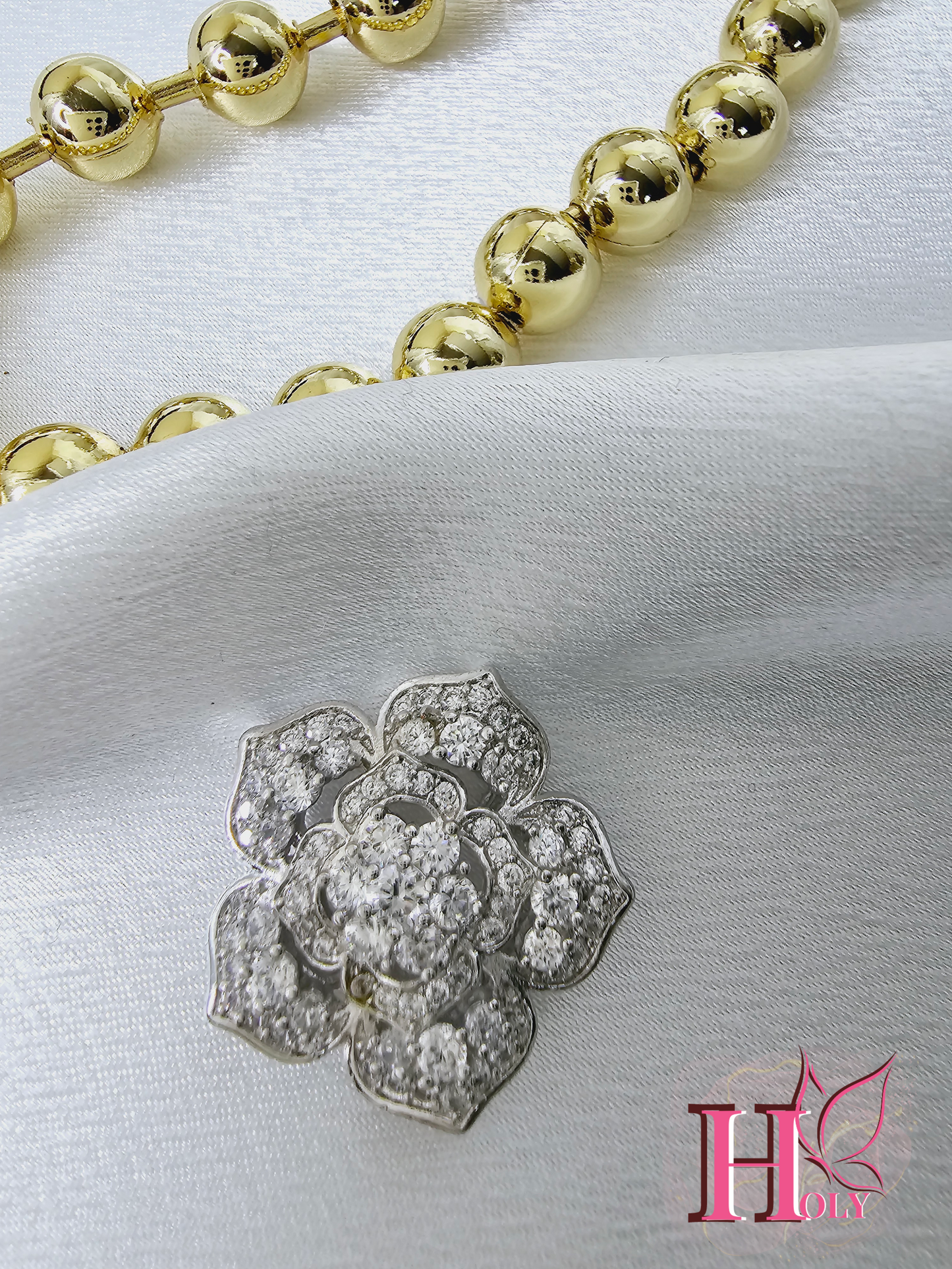 Dije Flor color Plata Di004a