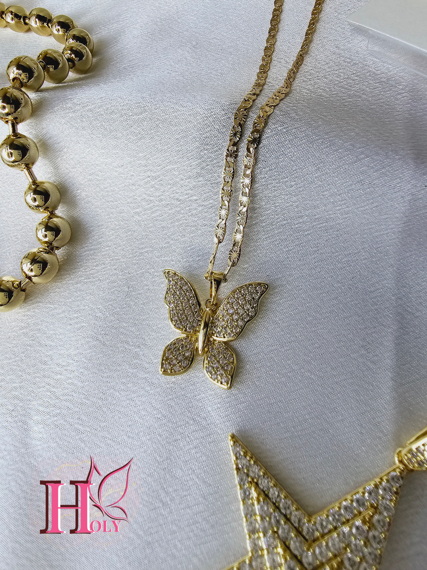 Dije Mariposa DIAMANTADO PEQUENO DE ORO LAMINADO ALTA CALIDAD DI0012