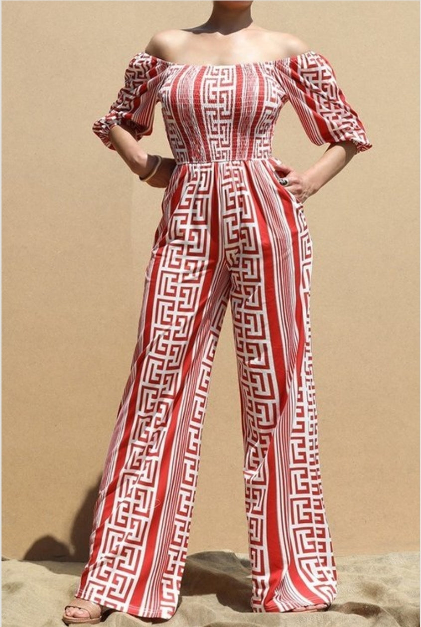 Jumpsuit rojo de cuadros stretch DD4826R