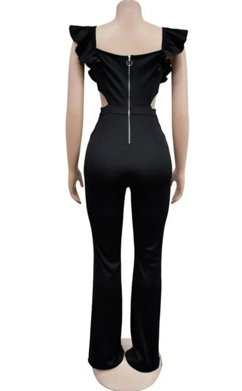 JUMPSUIT SIN MANGAS CON VOLANTES EN LOS HOMBROS C6581