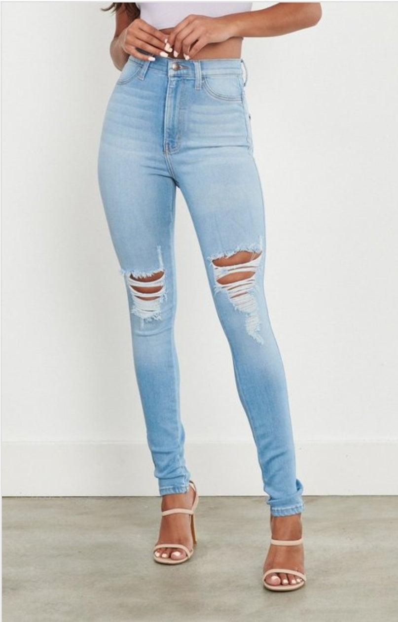 PANTALON JEANS VIBRANT STRECH AZUL CLARO SKINNY P-1835