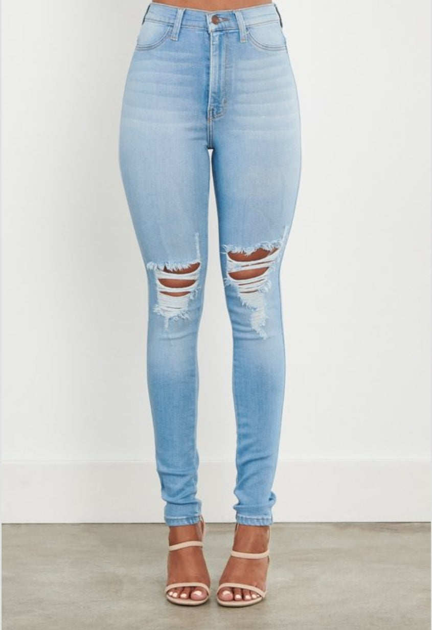 PANTALON JEANS VIBRANT STRECH AZUL CLARO SKINNY P-1835