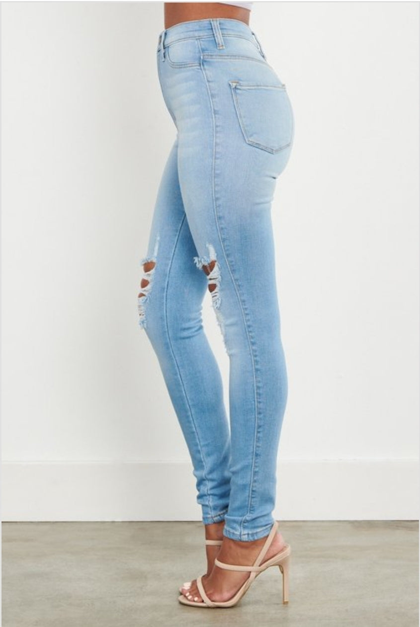 PANTALON JEANS VIBRANT STRECH AZUL CLARO SKINNY P-1835