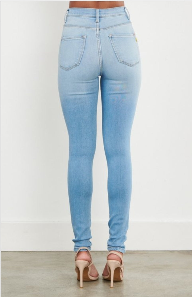 PANTALON JEANS VIBRANT STRECH AZUL CLARO SKINNY P-1835