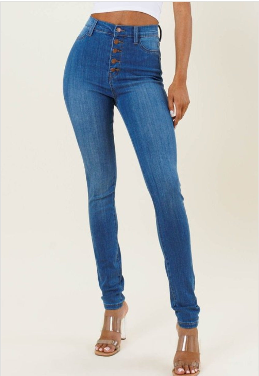 PANTALON JEANS VIBRANT AZUL CLASICO SKINY P1114 STRECH