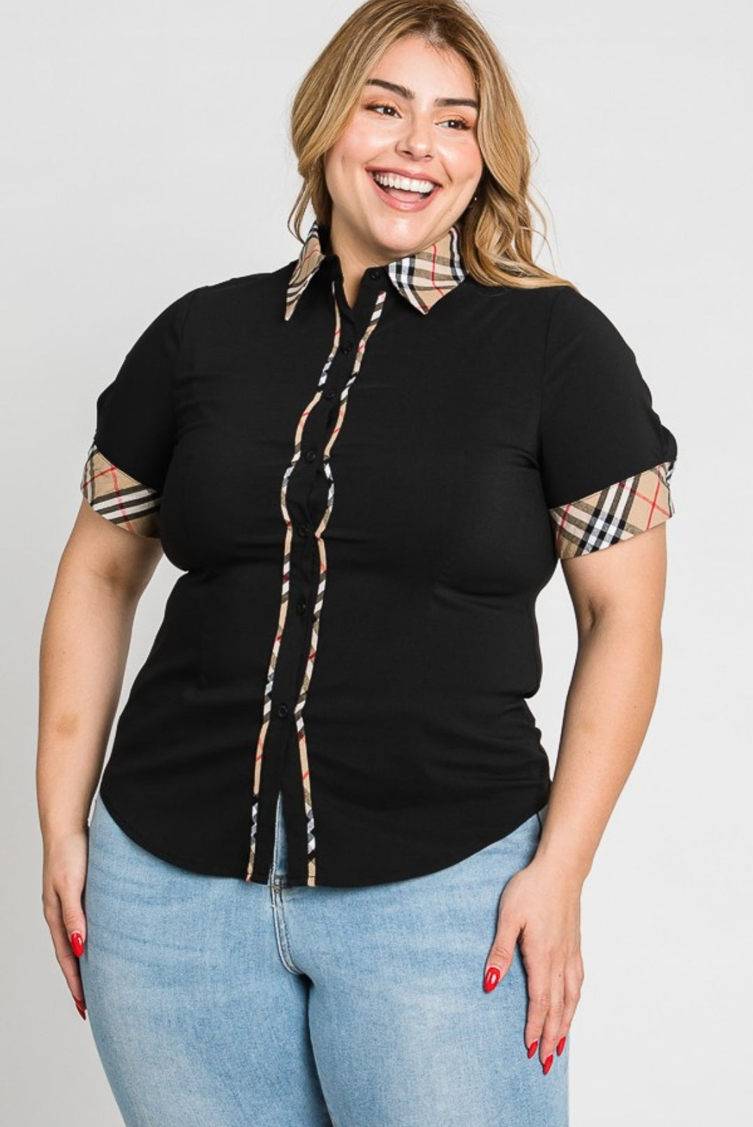 CAMISAS CON MANGA Y CUELLO ESTILO BB-12034
