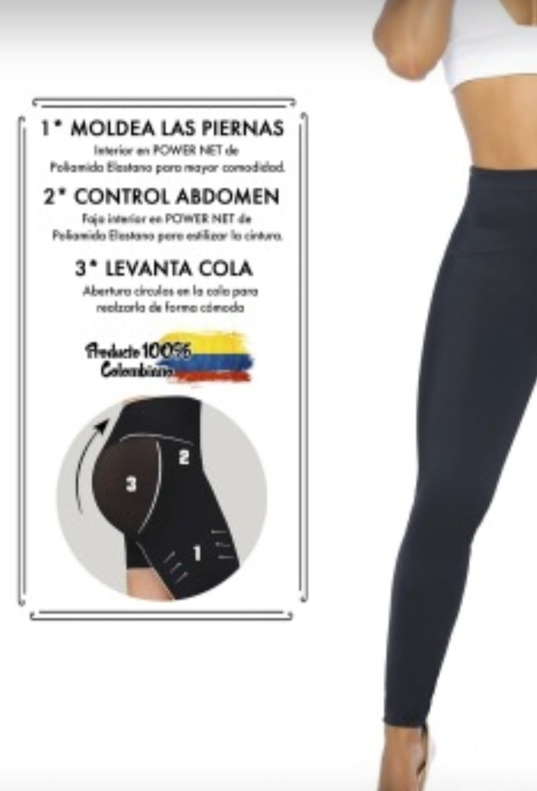 Leggings Faja colombiana levantacola con faja interna LEC3008-R3