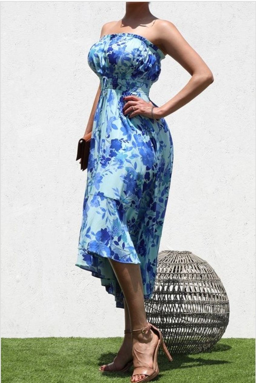 Vestido midi coquette azul DD4196