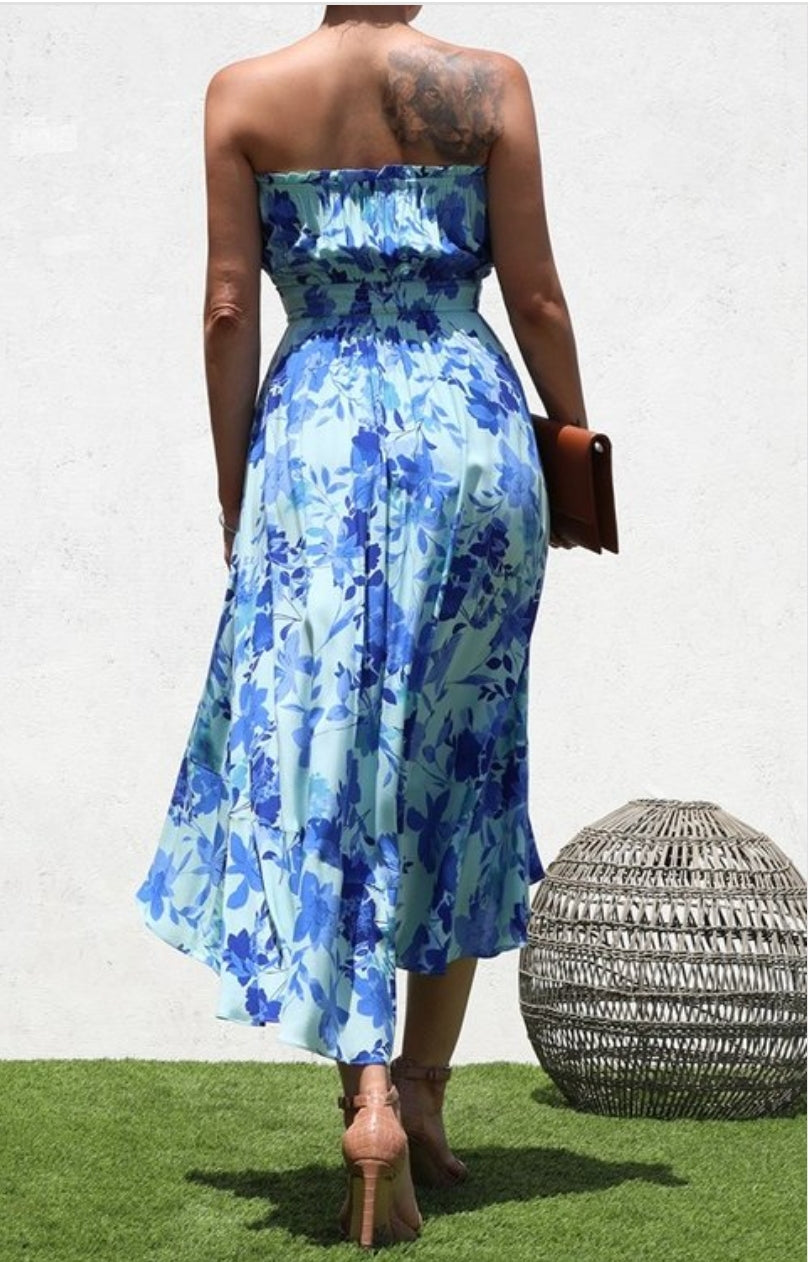 Vestido midi coquette azul DD4196