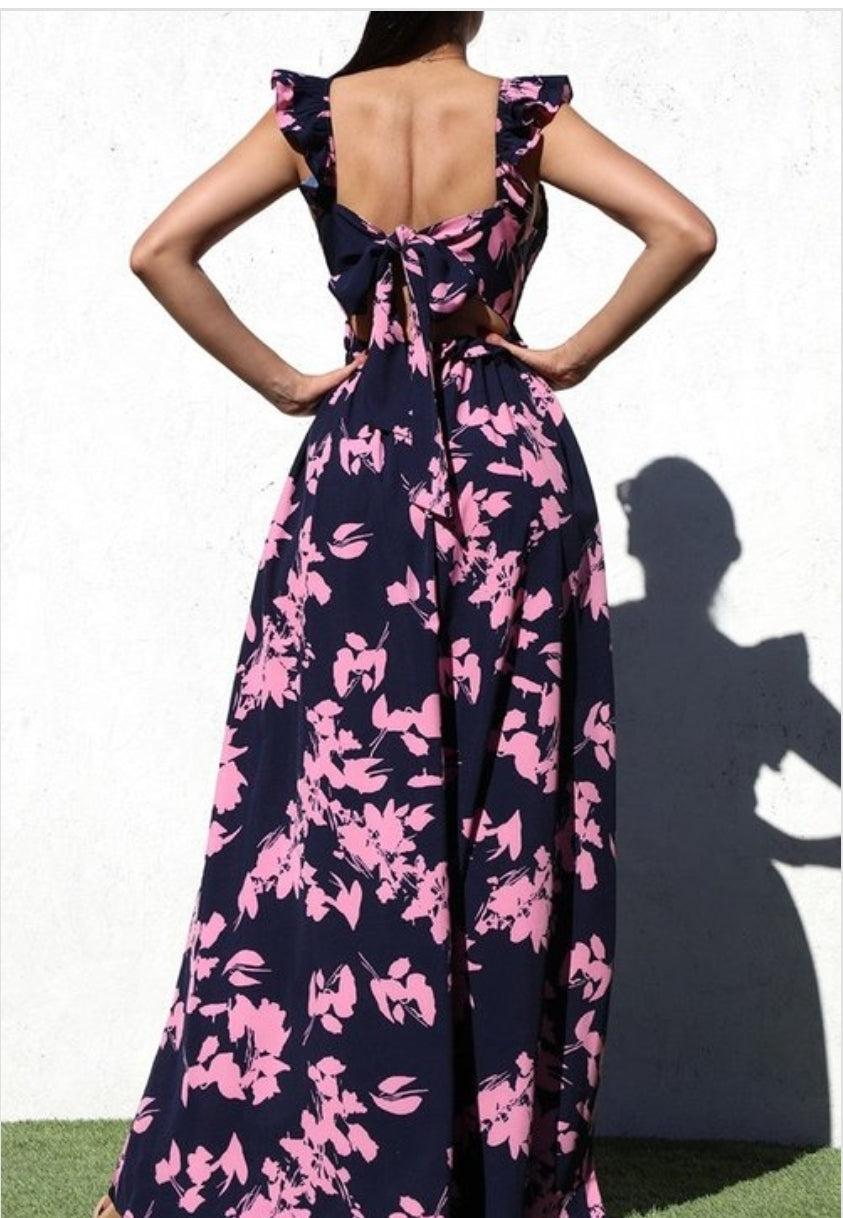 Vestido Romantico coquette largo de flores dd6154