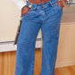 High-rise, wide fit jeans featuring tacked waist line, classic JEANS