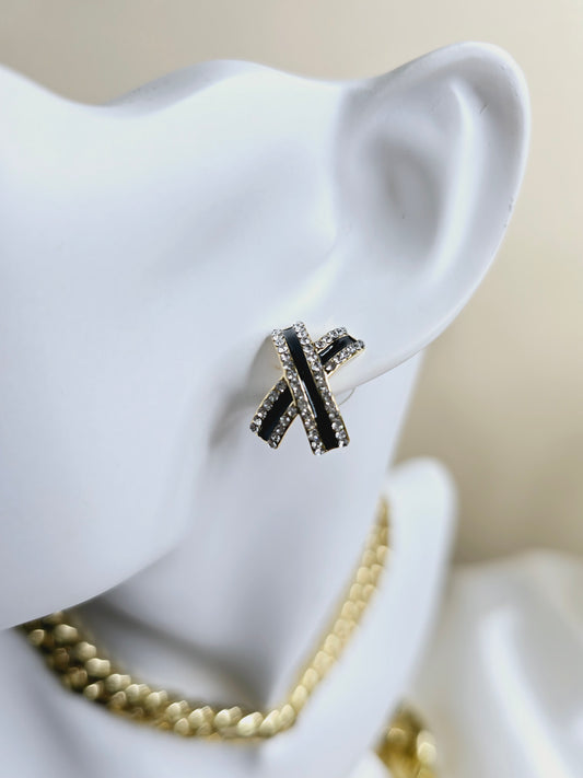 18k  gold filled cross earrings