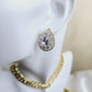 18k  gold filled  medium earrings with big  rhinestone AR0013