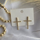 18k  gold filled  medium  cross earrings with big  rhinestone AR0021