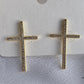 18k  gold filled  medium  cross earrings with big  rhinestone AR0021