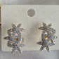 Tree flower  gold filled  earrings medium size with rhinestone AR0019