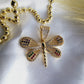 HIGH QUALITY multicolor LAMINATED GOLD big DIAMOND Butterfly Pendant DI0012