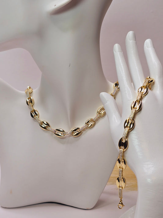 Chocker set with diamond  necklace 18 in high quality - Cadena con dianante 18 pulgadas (Copy)