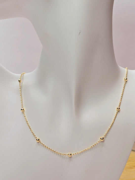 Thin Necklace with ball 20 in high quality cadena fina con bolas