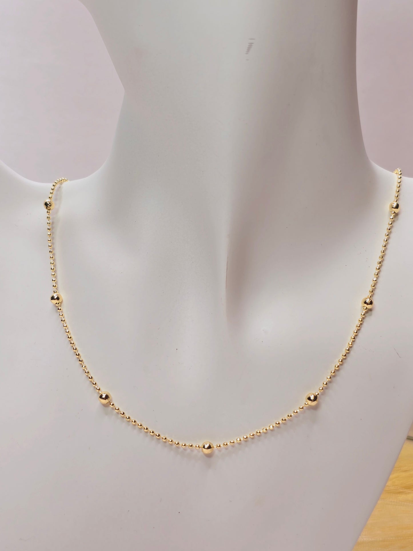 Thin Necklace with ball 20 in high quality cadena fina con bolas