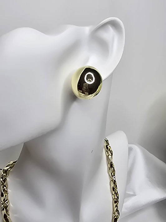 Medium Minimalist high quality medium ball earrings plian AR0050