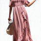 Maxi vestido de verano color rosa y negro DD3730