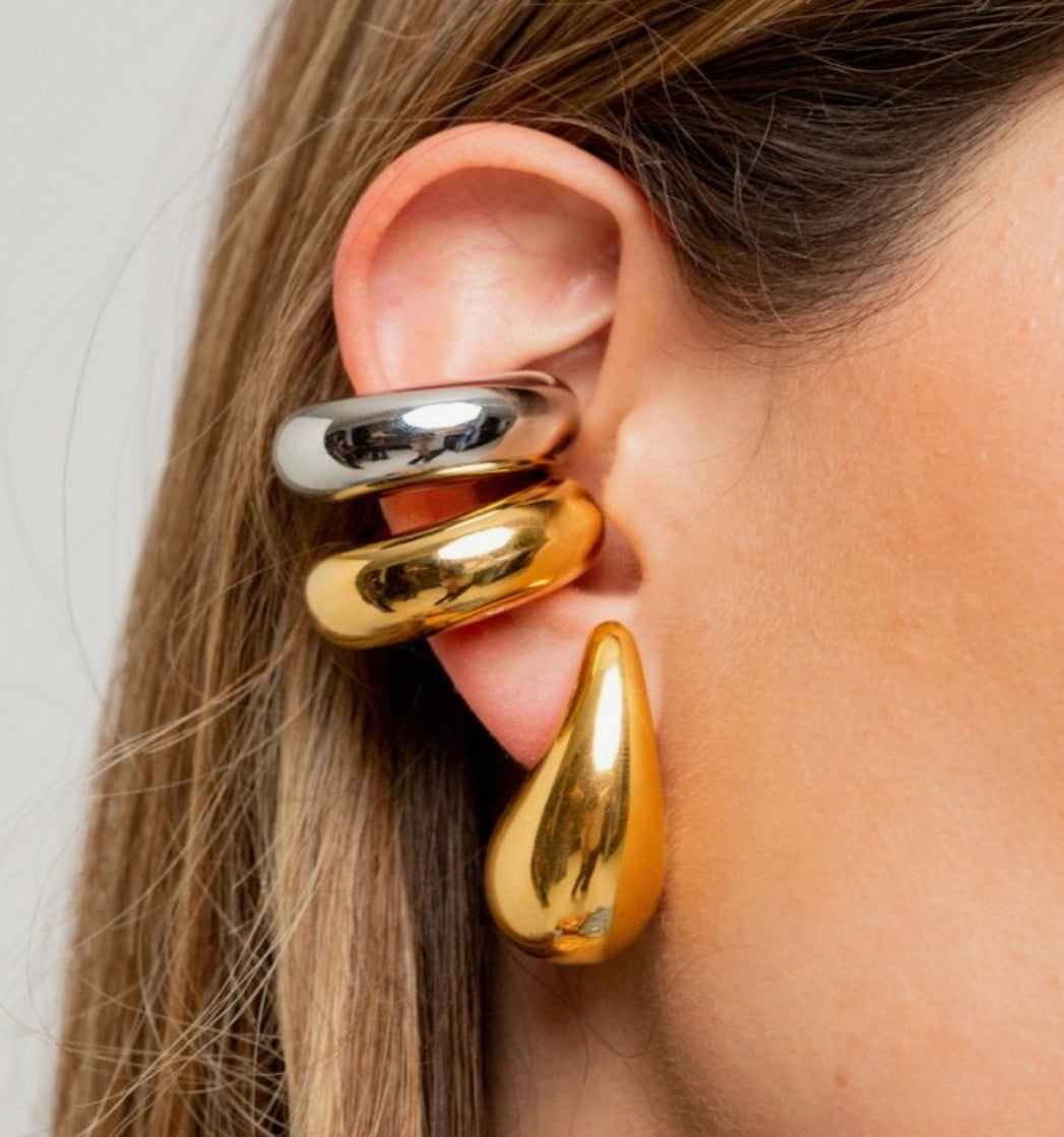 Chunky ear cuff earring \ Aretes grandes color oro