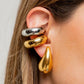 Chunky earring \ Aretes grandes gota de agua color oro