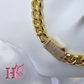 Cadena  pulsera de eslabones cubanos de Miami Monaco, oro laminado de 18 quilates, de alta calidad